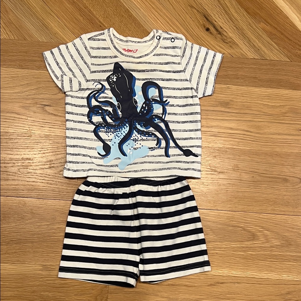 Zutano  Nautical Striped Squid Set - 12 mo